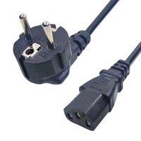 1,5 M 1,8 M Negro Cable de alimentación de la UE de alta calidad con cobre para computadora portátil Cable de alimentación de computadora de escritorio C13 C7 C5