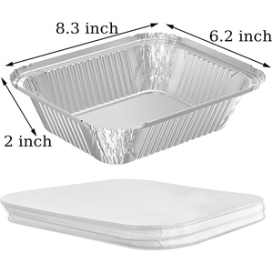 1000 Packs 2.25LB Oblong Aluminum <b>Foil</b> Pan Disposable Food Grade PP Lid Baking Use Wholesale Aluminum <b>Foil</b> Tray <b>Container</b> - Product Image 4