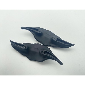 Popular Zinc Alloy Modern Bronze Bright Silver <b>Black</b> Leaves Symmetrical Cabinet Door Drawer Handle Lightweight - Product Image 4
