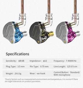 Écouteurs intra-auriculaires KZ ZSN Pro <span class=keywords><strong>pour</strong></span> studio, technologie de transducteur hybride 1DD+1BA, câble détachable améliorable, écouteurs filaires - Product Image 6