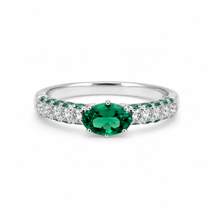 แหวนอัญมณีเพาะเลี้ยง 18K จาก UM jewelry เหมาะสำหรับสวมใส่ทุกวัน งานแต่งงาน งานหมั้น และเป็นของขวัญในงานฉลองครบรอบ - Product Image 1