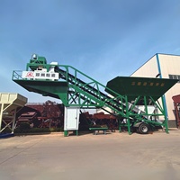 Centrale à béton mobile humide de 50 m³/h YHZS50, centrale à béton de type convoyeur sur roues, OEM ODM, facile à déplacer