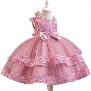 Robe d'été 2026 avec ceinture à nœud pour petites et moyennes filles, vente en gros, personnalisation OEM, qualité supérieure, robe pour enfants - Product Image 1