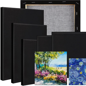 <span class=keywords><strong>Toile</strong></span> de coton noir vierge extensible avec cadre en bois de pin pour peinture <span class=keywords><strong>à</strong></span> l'huile, offre spéciale, <span class=keywords><strong>prix</strong></span> Direct d'usine - Product Image 2