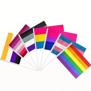 Customizable 100% Polyester Custom Logo Small Mini Handheld Stick <b>Flag</b> Hand Held Waving <b>Flag</b> With Plastic or Wood Pole - Product Image 3