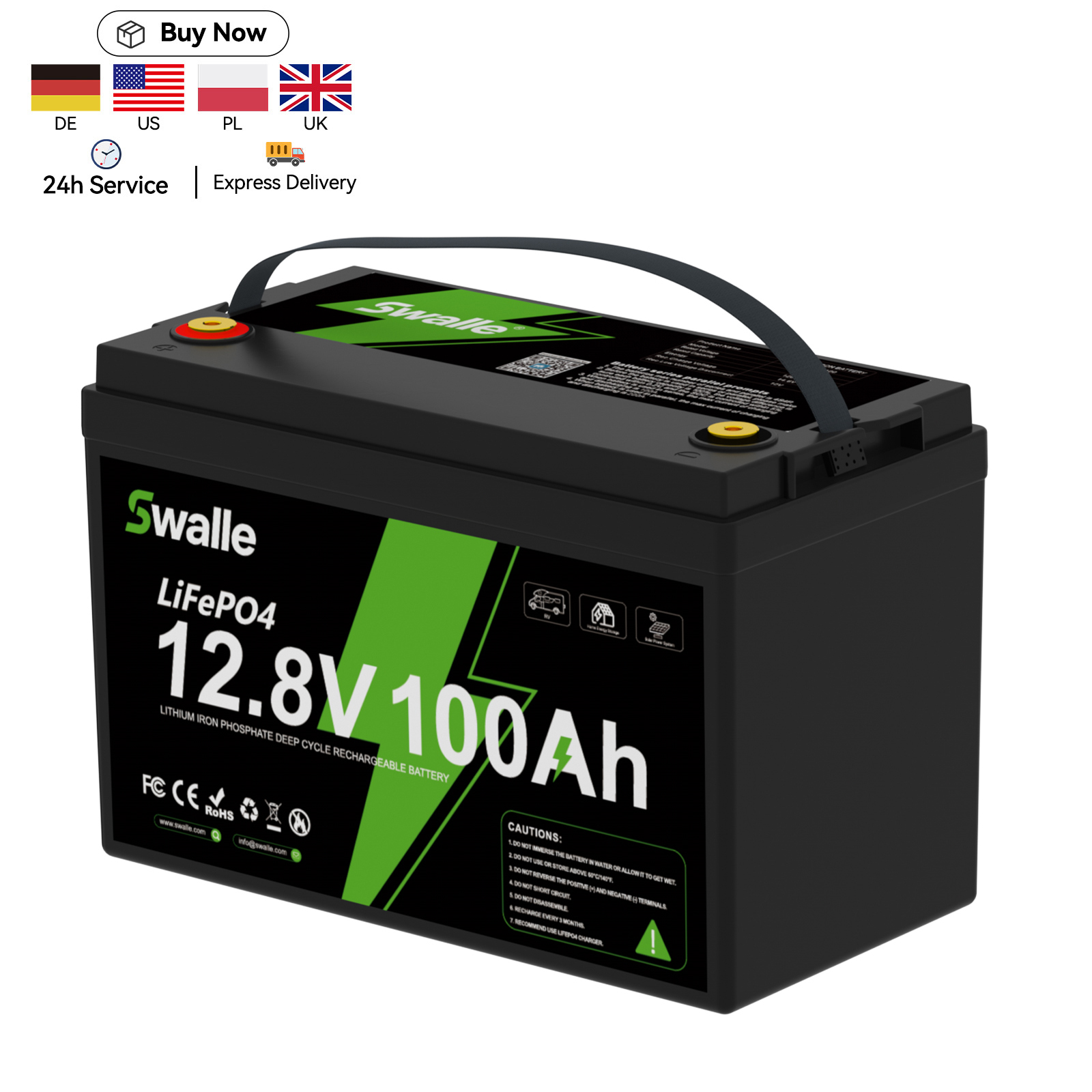 Lifepo4 <strong>12v</strong> 24v <strong>100ah</strong> 200ah 300ah 400ah 500ah 600ah <strong>Battery</strong> Pack with 5 Years Warranty for RV Solar <strong>12V</strong> <strong>Lithium</strong> US/EU In-stock