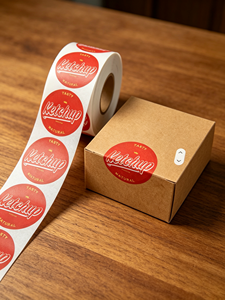 Customised waterproof vinyl sticker rolls for brand logos, round seals and commercial signage; food packaging labels - Product Image 5