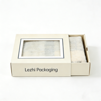Boîte tiroir en carton ondulé économique pour draps de lit, avec logo personnalisé, taille sur mesure, tiroir coulissant pour literie et taies d'oreiller, avec fenêtre en PVC