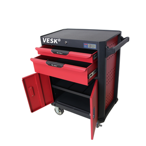 <span class=keywords><strong>Chariot</strong></span> à outils VESK Standard à 2 niveaux avec armoire intégrée à double <span class=keywords><strong>porte</strong></span>, antivol et glissières à billes - Product Image 3