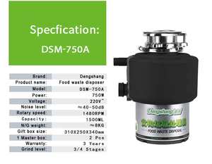 Dengshang OEM/ODM Broyeurs <span class=keywords><strong>de</strong></span> déchets alimentaires pour évier <span class=keywords><strong>de</strong></span> cuisine, pour petits appareils <span class=keywords><strong>de</strong></span> cuisine - Product Image 2