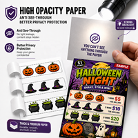 Cartes à déchirer personnalisées à trois fenêtres, thème Halloween, en papier haute opacité, pour tirage de prix instantané