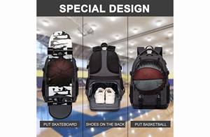 Échantillon gratuit Sac avec logo personnalisé direct usine Sac à dos extérieur étanche pour hommes pour le sport ordinateur portable le basket-ball la planche à roulettes - Product Image 5