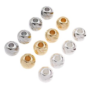 Perles facettées en alliage de zinc plaquées or et argent, taille moyenne, pour accessoires de bijoux DIY - Product Image 5