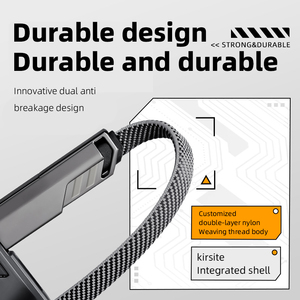 Câble de charge rapide USB <span class=keywords><strong>4</strong></span>-en-1 personnalisé en usine, en nylon tressé et zinc, haute qualité, PD 27W à 65W - Product Image 6