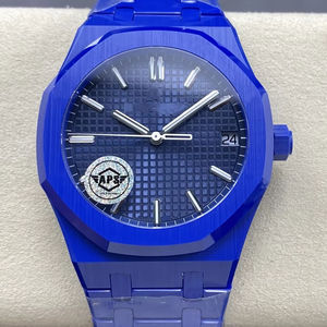 Nuevo reloj mecánico de gran calidad 41mm APS fábrica 4302 movimiento 15500 resistente al agua zafiro azul cerámica Audemars - Product Image 1