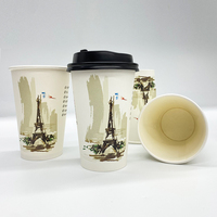 Gobelets en papier jetables personnalisés pour hôtel, restaurant, café, boissons chaudes, café, thé au lait à bulles avec logo