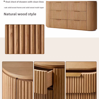 Commode à six tiroirs en bois de mahogany massif de style américain RH Byron, meuble de rangement minimaliste pour chambre à coucher, anti-basculement, à placer près du lit