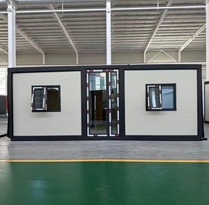 Casa Contenedor Plegable de Doble Ala de 20 y 40 pies, Estructura Prefabricada de <span class=keywords><strong>Madera</strong></span> con Panel Sándwich de Acero Transpirable para Aplicaciones Hoteleras - Product Image 5