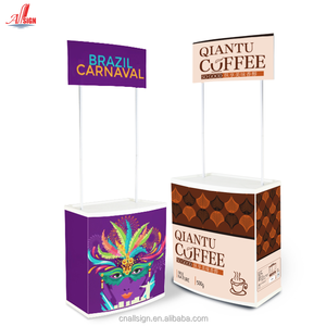 Petit présentoir publicitaire, <span class=keywords><strong>Table</strong></span> de Promotion pliable de salon commercial avec porte - Product Image 1