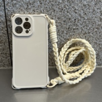 Étui antichoc en silicone souple avec lanière bandoulière pour iPhone 17 16 15 14 13 12 11 Pro XS Max