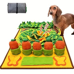 Interaktive karotten förmige Haustier matte Ungiftige rutsch feste Baumwoll katzen Hunde fördern gesunde Ess gewohnheiten Entspannungs tier - Product Image 1