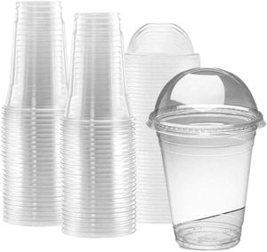 Gobelets en plastique PET de 16 oz jetables - Gobelet ultra transparent pour café glacé et boissons froides avec bord roulé - Product Image 1