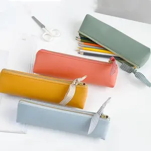 Multi Purpose Leather Pencil Case Women Make-up Bag Stationery Storage Holster