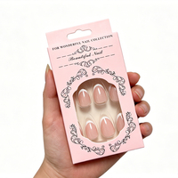 Faux ongles à presser Halloween Citrouille Noire Gothique Effrayant, pour un pose rapide et facile en 5 minutes, DIY, courts, forme amande, en ABS, vente en gros