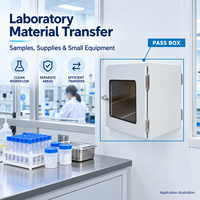Boîte de transfert murale en verre pour salle blanche, à alimentation stable, pour le transfert de matériaux en atelier pharmaceutique (dosage solide)