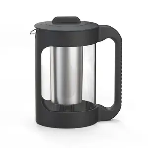 Filtro de acero inoxidable 304, vidrio de borosilicato de alta capacidad, 1500ml, color negro, fermentación en frío para el hogar