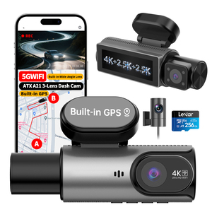 Dashcam 4K 3 Kanal Lensa Sony Starvis Layar IPS 3.19 Inci Kamera Mobil Depan Belakang Dalam Triple 5G WiFi GPS ADAS <span class=keywords><strong>DVR</strong></span> - Product Image 1
