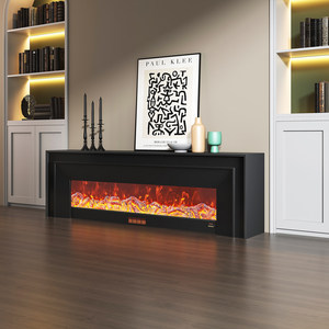 <span class=keywords><strong>Chimenea</strong></span> Eléctrica Decorativa Integrada con Llama Simulada, Estilo Americano para el Hogar - Product Image 1
