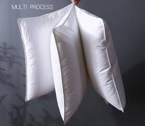 Bantal Kain Katun Satin Strip Lembut Kualitas <span class=keywords><strong>Hotel</strong></span> Bantal Mewah Alternatif Bulu Angsa untuk Tidur di <span class=keywords><strong>Hotel</strong></span> - Product Image 5