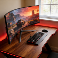 Moniteur d'Ordinateur de Jeu PC 4K 24 27 34 Pouces, Écran Incurvé UltraLarge 144-240Hz pour Bureau, Vente en Gros Usine