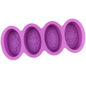 1317 Usine Échantillon Gratuit <span class=keywords><strong>Moule</strong></span> en Silicone à 4 Cavités de Forme Ovale, pour Gâteau, Savon, Bonbons, Bougies et Motifs Religieux - Product Image 3