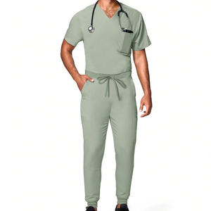 Uniformes de Enfermería Personalizados al por Mayor, Transpirables y Elásticos, Conjuntos de Uniformes de Hospital Unisex de Mezcla de Algodón y Tela Twill - Product Image 1