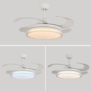 Couverture en acrylique pour chambre à coucher de style moderne Capacité de vent élevé Télécommande Ventilateur de plafond à LED avec lumière - Product Image 4
