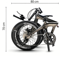 Vélo pliant en fibre de carbone JAVA ARIA 18 vitesses 20 pouces Frein à disque hydraulique à câble Java Aria 406 Vélo pliant en carbone 18S