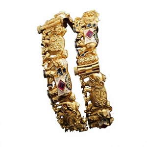 Dazzling Premium Quality Gold Finish Two Set OF Openable Fashion Bangles for Women Wedding Wear Collection - Product Image 2