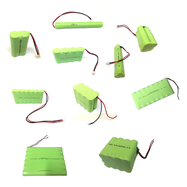 OEM Customized Ni-mh Battery Pack 1.2v 2.4v 3.6v 4.8v 6v 7.2v 8.4v 9.6v 10.8v 12v 14.4v AA AAA C D SC 600~5000mah