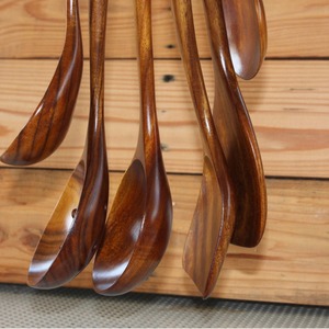 Acacia Wood Spatula And Spoon Set 6 Pieces Long Handle For Non Stick <b>Pans</b> Wok Soup Ladle Porridge Stirring Utensils - Product Image 2