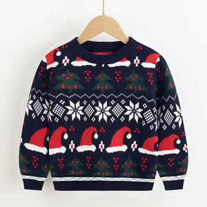 Pull de Noël à manches longues pour enfants, en coton, avec décorations de rennes, flocons de neige et dinosaures, col rond pour enfants - Product Image 3