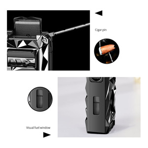 Encendedor de cigarros de tres fuegos de alta calidad, encendedor de antorcha en forma de diamante tridimensional multifuncional, encendedor de regalo inflable - Product Image 2