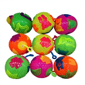 7.5cm Luminous TPR Elastic <b>Football</b> Flashing Sound Massage for 5 7 Years Unisex Night Market Stall Gift Toy Manufacturer - Product Image 1