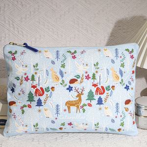 กระเป๋าเครื่องสำอางผ้าแคนวาสแบบมีซิปกระเป๋าเก็บของกระเป๋าเครื่องสำอางสำหรับเดินทางกระเป๋าเครื่องสำอางกระเป๋าผ้าใบพิมพ์ลายแบบกำหนดเอง - Product Image 5