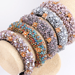 Hua Liyu Crystal <b>Beaded</b> <b>Headband</b> Sponge Women Bridal Hair Accessories European Baroque Style - Product Image 3