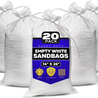 Sacs tissés en PP industriels de 20 kg, sacs à sable robustes pour gravier, terre et déchets de construction