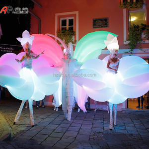 Fancy White <strong>Inflatable</strong> Flower <strong>Costume</strong> with Led Light for Parade Decor - Product Image 2