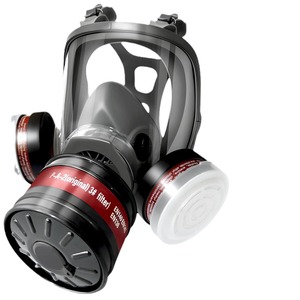 Envío directo transfronterizo, máscara de gas de silicona de cara completa grande, capucha especial para protección contra el polvo, respirador de pulido de pintura en aerosol - Product Image 5