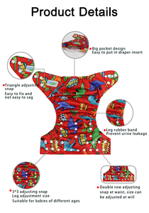 Ananbaby stampe attraenti pannolino in tessuto impermeabile in tessuto riutilizzabile <span class=keywords><strong>Bum</strong></span> pannolini per neonati regolabili - Product Image 3
